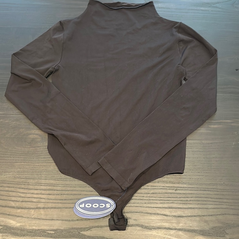 Scoop Black Seamless Long Sleeve Bodysuit